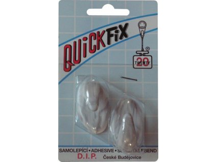 Samolepicí háček Quickfix, typ 1  - 2ks - bílo/šedý D.I.P. DIP2552