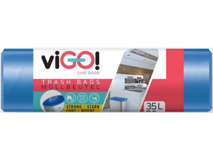 viGO! Pytle do odpadkových košů HDPE 35l/36 ks 50x60cm - modré QUICKPACK Q008