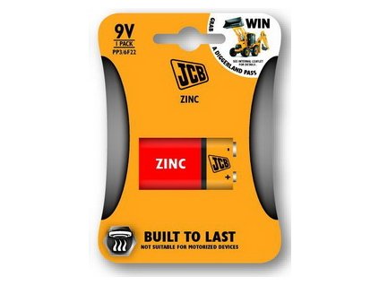 JCB zinko-chloridová baterie 6F22/9V, blistr 1 ks