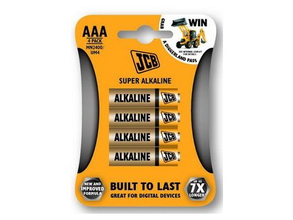 SUPER alkalická baterie AAA/LR03, blistr 4 ks JCB JCB-LR03-4B