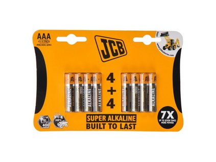JCB SUPER alkalická baterie AAA/LR03, blistr 8 ks