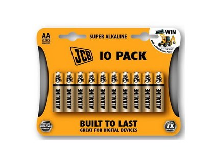 SUPER alkalická baterie AA/LR06, blistr 10 ks JCB JCB-LR06-10B