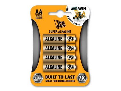 SUPER alkalická baterie AA/LR06, blistr 4 ks JCB JCB-LR06-4B