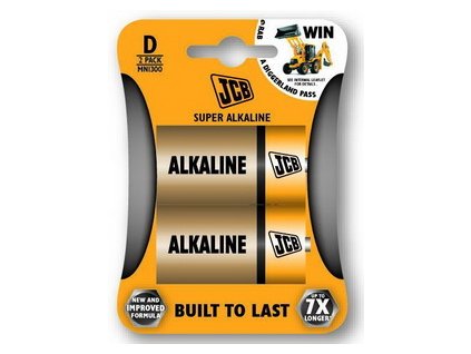 JCB SUPER alkalická baterie D/LR20, blistr 2 ks