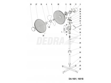 Přední kryt motoru DEDRA XDA-1601.05