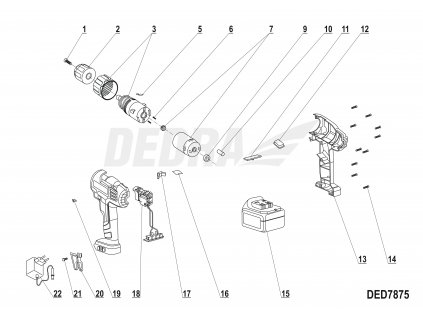 Sklíčidlo vrtačky DEDRA XDED7875.02