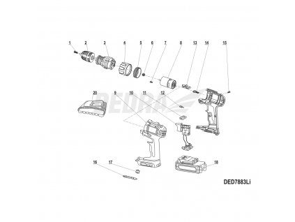 Sklíčidlo vrtačky DEDRA XDED7883.02