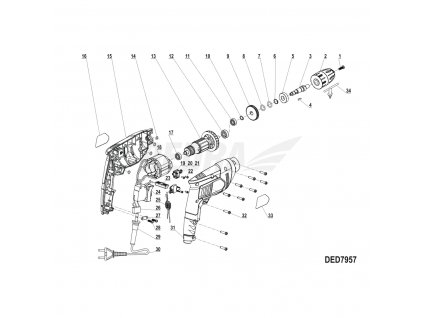 Sklíčidlo vrtačky DEDRA XDED7957.02