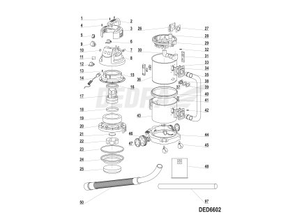 Těsnění krytu filtru DEDRA XDED6602.23