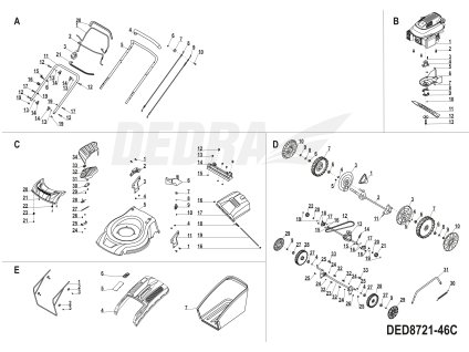 Spalovací motor kpl. DEDRA XDED8721-46C.B01