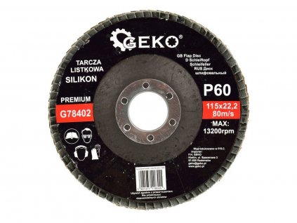 Brusný lamelový kotouč (karbid křemíku) - 115x22,23 mm / P60 GEKO nářadí G78402