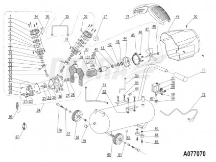 Spojovací potrubí mezi kompresorem a válcem DEDRA XA077070.51