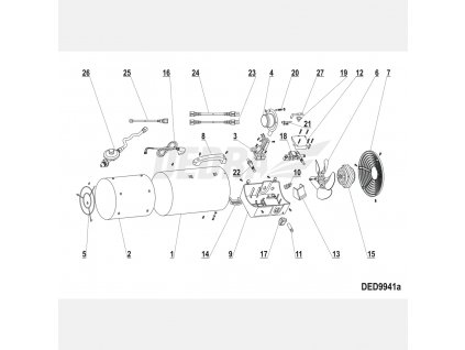 Plastový kryt motoru DEDRA XDED9941A.07