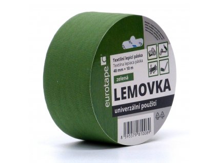 Eurotape - Lemovka textilní lepicí páska 48mm x 10m - zelená EUROTAPE T1108