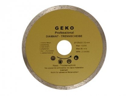 Diamantový řezný kotouč (celistvý) - 125 x 22,23 mm GEKO nářadí G00241