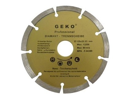 Diamantový řezný kotouč (segmentový) - 125 x 22,23 mm GEKO nářadí G00251
