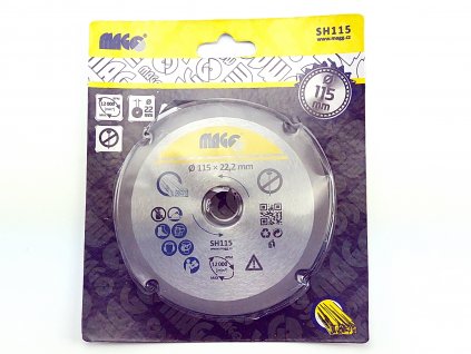 Řezný a frézovací kotouč na dřevo do úhlové brusky 115x22,23 mm MAGG SH115