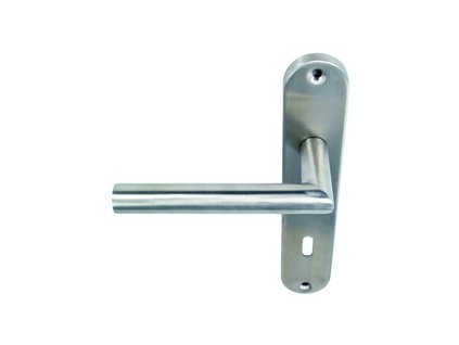 Dveřní  klika, zaoblený štítek, rozteč 90mm pro dveře 35-55mm MAGG SSG001