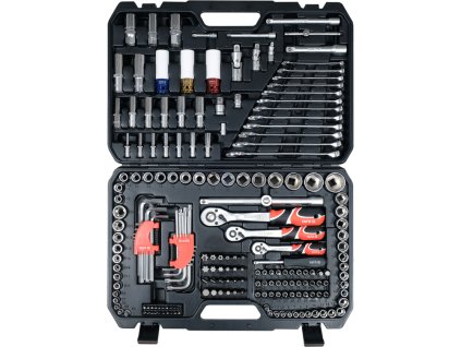 Gola sada 1/2", 3/8", 1/4" + příslušenství 198 ks Yato YT-38850