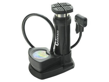 Hustilka nožní VERTI s manometrem Compass 09155