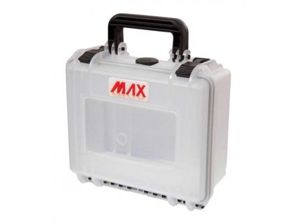 MAX Plastový kufr, 258x243xH 117,5mm, IP 67 + čtvercovaná pěna ve spodní části pro individuální úpravu