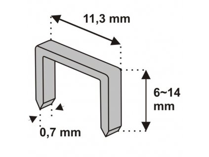 Nastřelovací spony do sponkovačky 6 mm 1000 ks tlouštka 0,7 vz.D53 DEDRA 11Z106