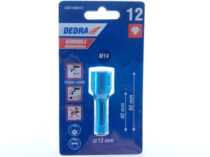 Diamantová vrtací korunka Vacuum brazed do úhlové brusky, průměr 12 mm
