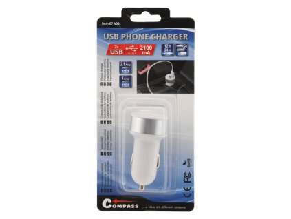 Zástrčka 2xUSB 12-24V 5V/2100mA