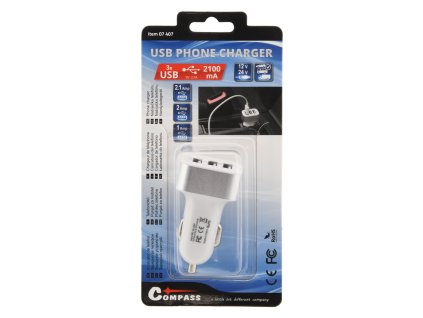 Zástrčka 3xUSB 12-24V 5V/3100mA