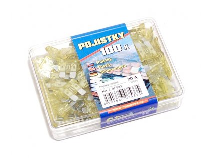 Pojistky nožové 20 Amp 100 ks