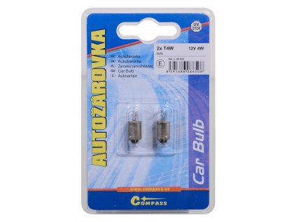 Žárovka 12V T4W 4W Ba9s blister 2ks Compass 08650