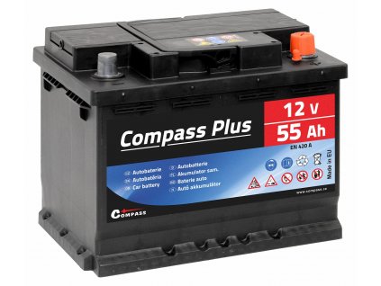 Autobaterie COMPASS PLUS 12V 55Ah 420A Compass AM27562  + Dárek, servis bez starostí v hodnotě 300Kč