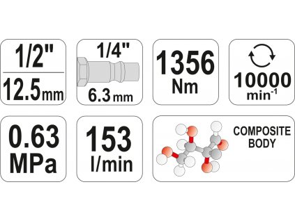 Utahovák pneumatický 1/2"1356 Nm