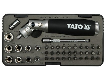 Šroubovák ráčnový kloubový s příslušenstvím 42 ks box Yato YT-2806  + Dárek, servis bez starostí v hodnotě 300Kč