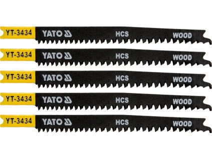 List pilový do přímočaré pily 108 mm na dřevo TPI12-8 5 ks Yato YT-3434