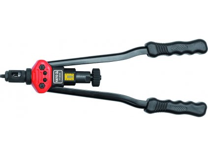 Ruční profesionální nýtovací pákové kleště Yato pro maticové nýty M3 - M12. Dvouruční pákový mechanizmus významě snižuje námahu při práci.<br><br>• Kleště nýtovací na maticové nýty M3-M12<br><br>• Pro maticové nýty M3 / M4 / M6 / M8 / M10 / M12<br>• Pro maticové nýty ocelové, nerezové, hliníkové<br>• Dvouruční pákové provedení délka 410 mm<br>• V příbalu výměnné hlavice pro matice M3/ M4 / M5 / M6 / M8 / M10 M12<br>• Vyrobeno z chrom molybdenové oceli CrMo<br>