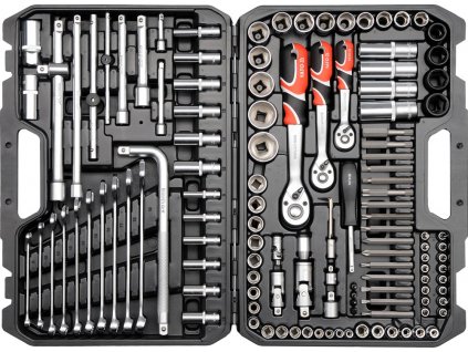 Gola sada 1/2", 3/8", 1/4"+ příslušenství 128 ks