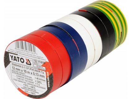Páska izolační 12 x 0,13 mm x 10 m barevná 10 ks Yato YT-8156