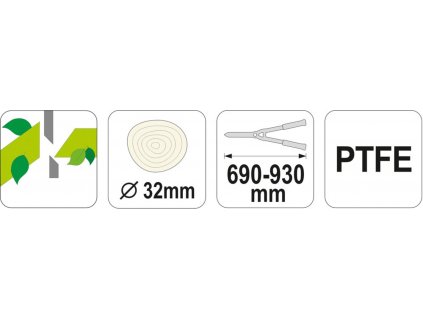 Nůžky na větve teleskop. 690-930mm (průměr 32mm) šikmý stříh