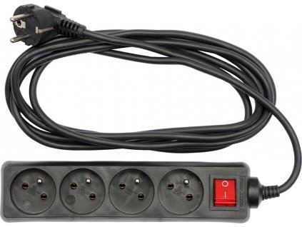 Kabel prodlužovací 3 m vypínač 4 zásuvky