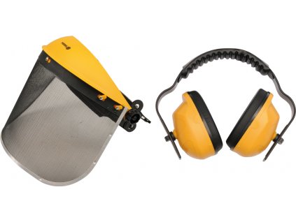 Helma s odnímatelným štítem + chrániče sluchu Vorel TO-74462