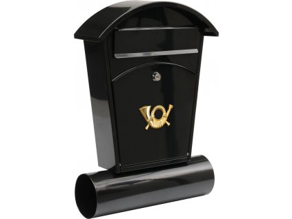 Poštovní schránka se stříškou oblou + zásobník na noviny 480x280x80mm černá Vorel TO-78590