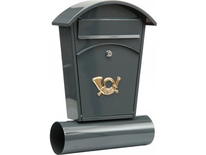 Poštovní schránka se stříškou oblou + zásobník na noviny 480x280x80mm šedá Vorel TO-78591