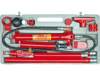 Rozpěrák hydraulický 10t + velká 12 dílná sada v kufru