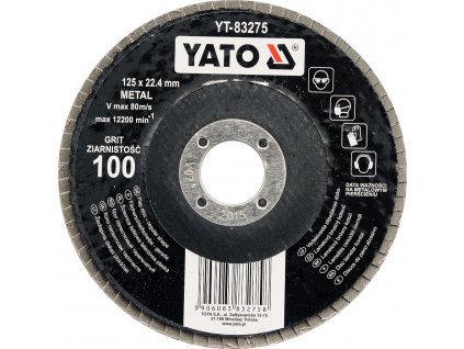 Kotouč lamelový brusný na kov 125x22,4mm P36 Yato YT-83271