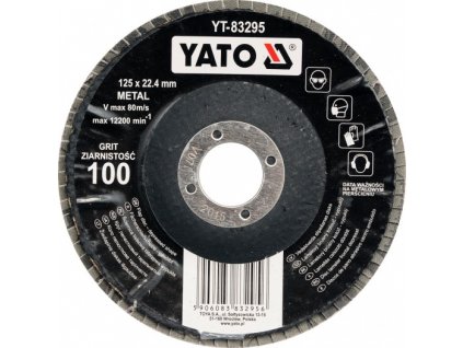 Kotouč lamelový korundový 125 x 22,2 mm vypouklý brusný P40 Yato YT-83292