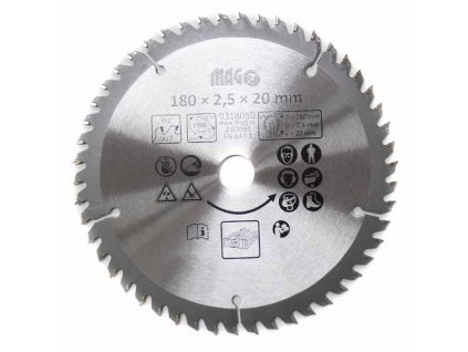 Pilový kotouč 180x2,5x20mm/50 zubů - střídavě šikmé