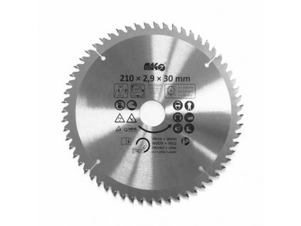 Pilový kotouč 210x2,9x30mm/60 zubů - střídavě šikmé MAGG 9321060