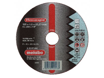 Řezný kotouč - nerez-FLEXIRAPID 125x1,0x22,2 mm rovný METABO 616187000