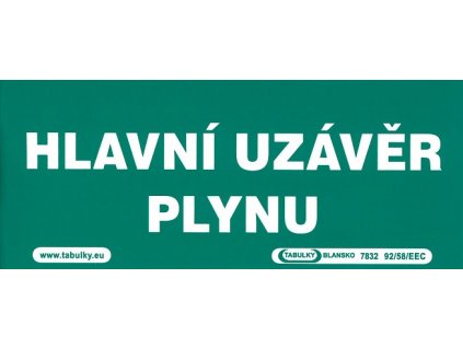 Hlavní uzávěr plynu 210x87mm - samolepka MAGG 120076